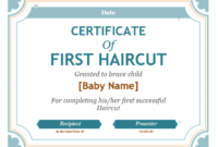 5+ Free Printable First Haircut Certificate Templates – Blue with regard to New First Haircut Certificate Printable Free 9 Designs