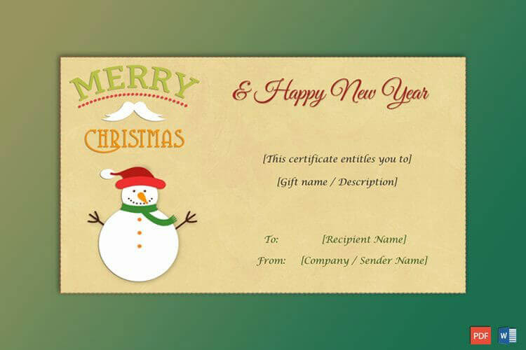 50+ Christmas Gift Certificate Templates For 2019 (Word | Pdf) for Merry Christmas Gift Certificate Templates
