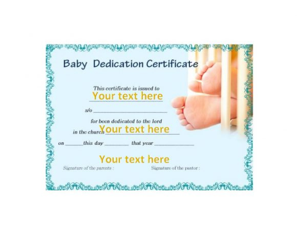 50 Free Baby Dedication Certificate Templates - Printable with regard to Quality Free Fillable Baby Dedication Certificate Download