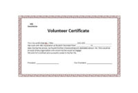 50 Free Volunteering Certificates – Printable Templates with regard to Volunteer Certificate Templates