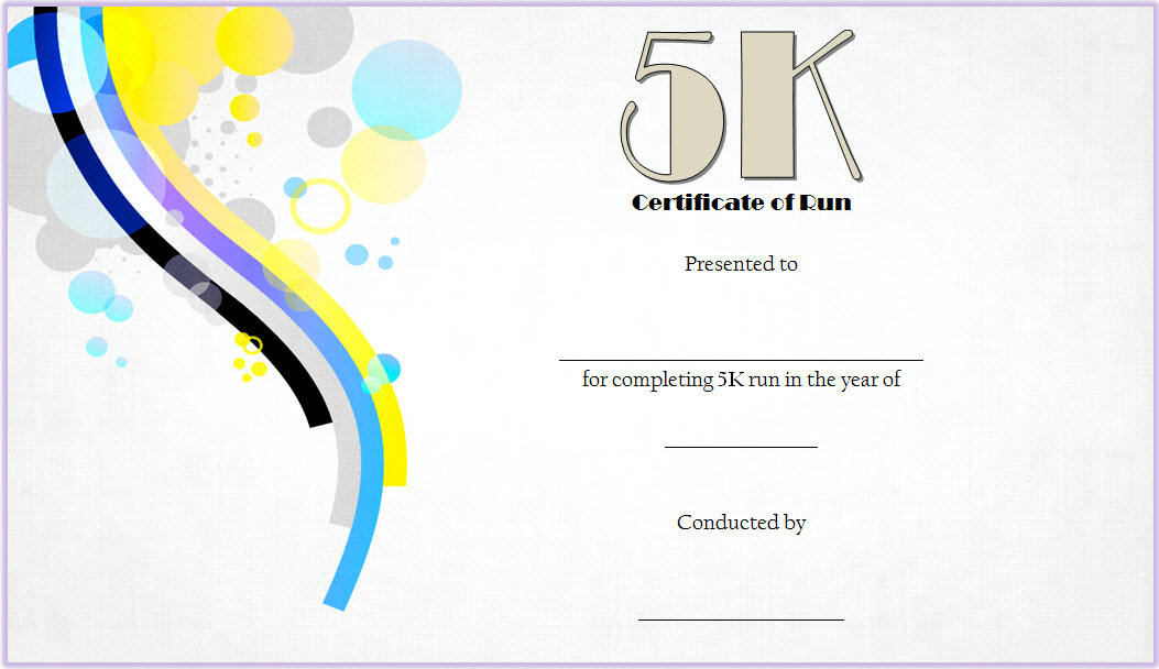 5K Certificate Of Completion Template Free 1 | Certificate pertaining to 5K Race Certificate Templates