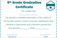 5Th Grade Graduation Certificate Template Free | Graduation for Best 5Th Grade Graduation Certificate Template