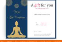 6+ Yoga Gift Certificate Templates (In Word, Pdf Format) with Yoga Gift Certificate Template Free