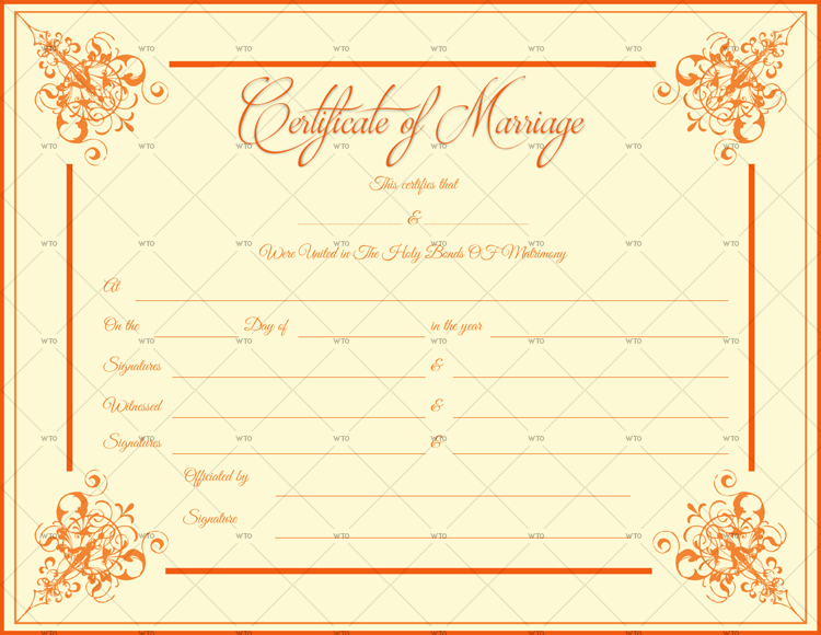 60+ Marriage Certificate Templates (Word | Pdf) Editable with regard to Marriage Certificate Template Word 10 Designs
