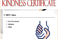 7+ Certificate Of Kindness Free Printable [2020 Ideas] with Kindness Certificate Template 7 New Ideas Free