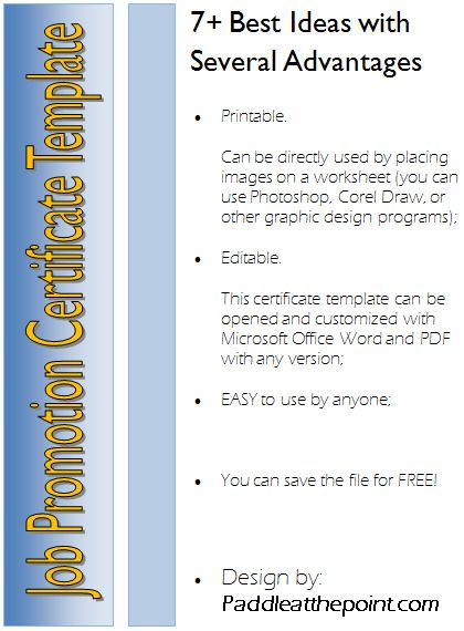 7+ Certificate Of Promotion Template Ideas Free | Student inside Quality Certificate Of Job Promotion Template 7 Ideas
