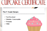 7+ Cupcake Wars Certificate Free Printables for Quality Cupcake Certificate Template Free 7 Sweet Designs