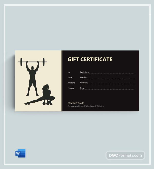 72+ Free Gift Certificate Templates - Word (Doc) | Pdf pertaining to Unique Editable Fitness Gift Certificate Templates