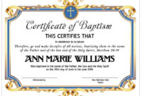 8.5X11 Baptism Certificate Template, Edit In Microsoft Word, Instant  Download, Certificate Download in Fresh Baptism Certificate Template Word