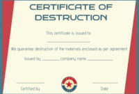 8 Free Customizable Certificate Of Destruction Templates for New Free Certificate Of Destruction Template
