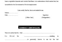 8 Free Sample Good Conduct Certificate Templates – Printable with Good Conduct Certificate Template