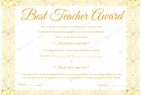 89+ Elegant Award Certificates For Business And School Events inside New Best Teacher Certificate Templates Free