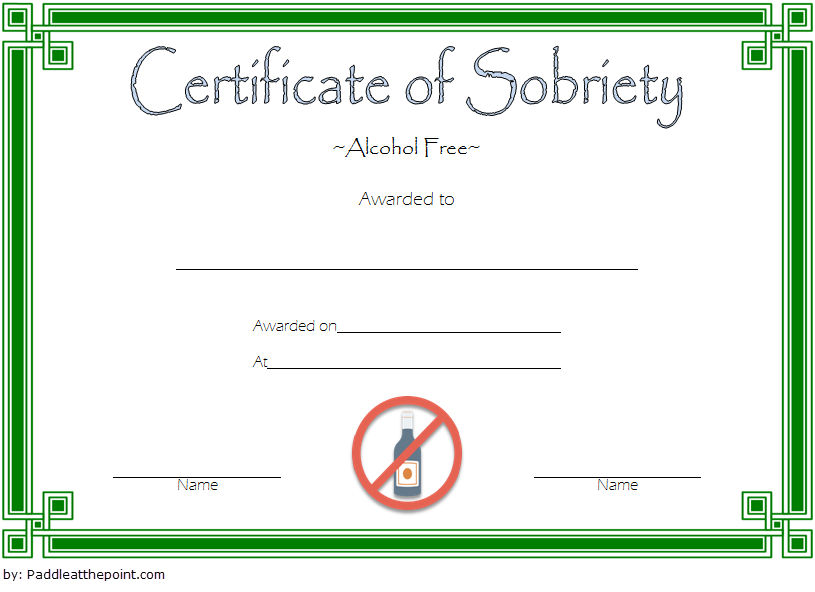 9 Sobriety Certificate Template Ideas | Certificate throughout Best Sobriety Certificate Template 10 Fresh Ideas Free