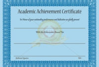 Academic Achievement Certificate Template – Certificate for Academic Achievement Certificate Template