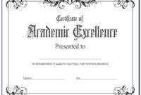 Academic Award Certificate Template Free | Vincegray2014 pertaining to Academic Achievement Certificate Template