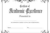 Academic Excellence Award : Kukook within Unique Certificate Of Academic Excellence Award