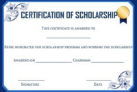 Academic Scholarship Certificate Template | Certificate in Certificate Of Job Promotion Template 7 Ideas