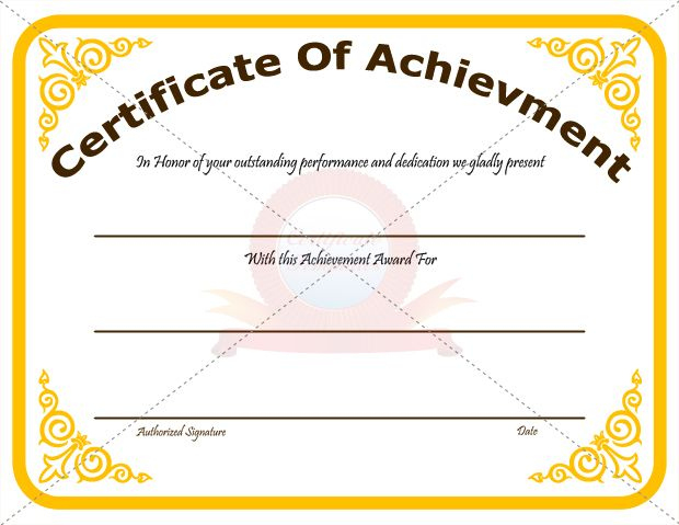 Achievement Certificate Template Recognize The Achievement regarding Outstanding Performance Certificate Template
