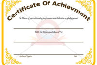 Achievement Certificate Template Recognize The Achievement throughout Outstanding Effort Certificate Template