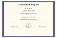 Adoption Certificate Template – Pdf Templates | Jotform with Unique Pet Adoption Certificate Template