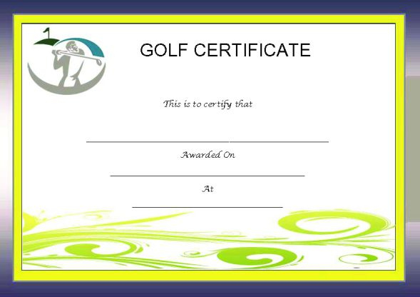 Adorable Golf Certificates For Professional Players : Free in Quality Golf Certificate Template Free