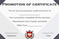 Airforce Officer Promotion Certificate Template In 2020 with regard to Unique Job Promotion Certificate Template Free