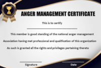 Anger Management Certificate: 15 Templates With Editable pertaining to Anger Management Certificate Template Free