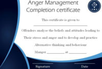 Anger Management Certificate: 15 Templates With Editable throughout Anger Management Certificate Template Free