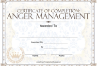 Anger Management Certificate Of Completion Template Download inside Anger Management Certificate Template