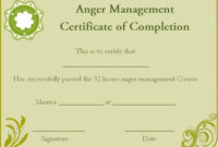 Anger Management Certificate Of Completion Template intended for Anger Management Certificate Template