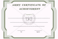 Army Certificate Of Achievement Template – 123Certificate in Certificate Of Achievement Army Template
