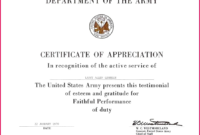 Army Certificate Of Appreciation Template (11 pertaining to Best Army Certificate Of Appreciation Template