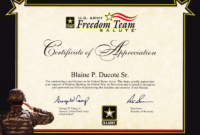 Army Certificate Of Appreciation Template (7) – Templates throughout Best Army Certificate Of Appreciation Template