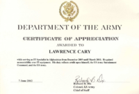 Army Certificate Of Completion Template Unique Army Certific in Certificate Of Achievement Army Template