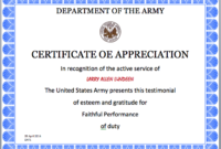 Army Certificate Template – Microsoft Word Templates with Army Certificate Of Achievement Template