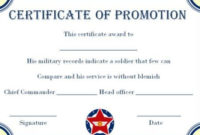 Army Enlisted Promotion Certificate Template | Certificate in Best Promotion Certificate Template