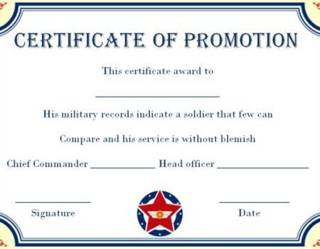 Army Enlisted Promotion Certificate Template | Certificate pertaining to Quality Officer Promotion Certificate Template