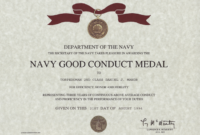 Army Good Conduct Medal Certificate Template | Certificate with Unique Army Good Conduct Medal Certificate Template