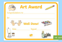 Art Award Certificate Template | Primary Classes for Fresh Free Art Award Certificate Templates Editable