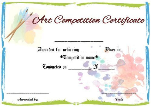 Art Competition Certificate Sample | Art Certificate with regard to Quality Drawing Competition Certificate Templates