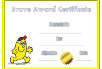 Award Certificate For Being Brave | Bravery Awards, Awards for Bravery Certificate Templates