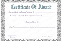 Award Certificate For Best Work Performance regarding Best Performance Certificate Template