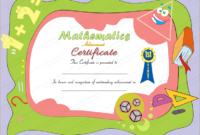 Award Certificate For Mathematics for Math Award Certificate Template