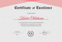 Award Of Excellence Certificate Template Awesome Football with Unique Certificate Of Championship