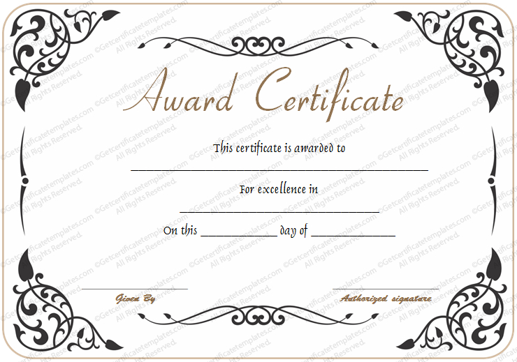 Award Of Excellence Template - For Word throughout Best Award Of Excellence Certificate Template