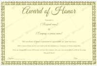 Award Of Honor (For Guest) – Word Layouts | Certificate throughout Honor Award Certificate Template