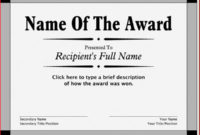 Award-Printable Certificate Template intended for New Mvp Award Certificate Templates Free Download