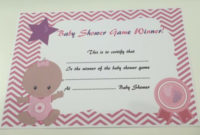 Baby Baby Showers 10 X Baby Shower Game Prize Winner inside Baby Shower Winner Certificates