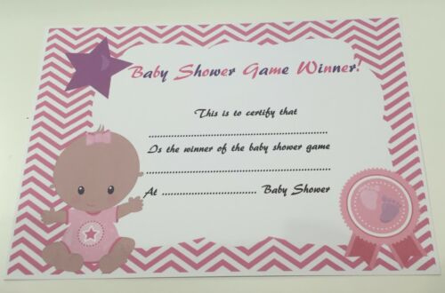 Baby Baby Showers 10 X Baby Shower Game Prize Winner inside Baby Shower Winner Certificates