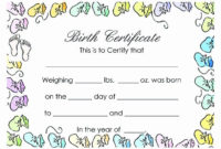 Baby Doll Birth Certificate Template New 11 Best Images intended for Best Baby Doll Birth Certificate Template